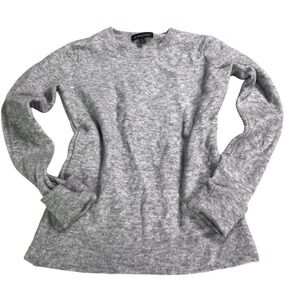 Banana Republic Aire Cuff‎ Crew Sweater Heather Grey Wool Blend Long Sleeve Med